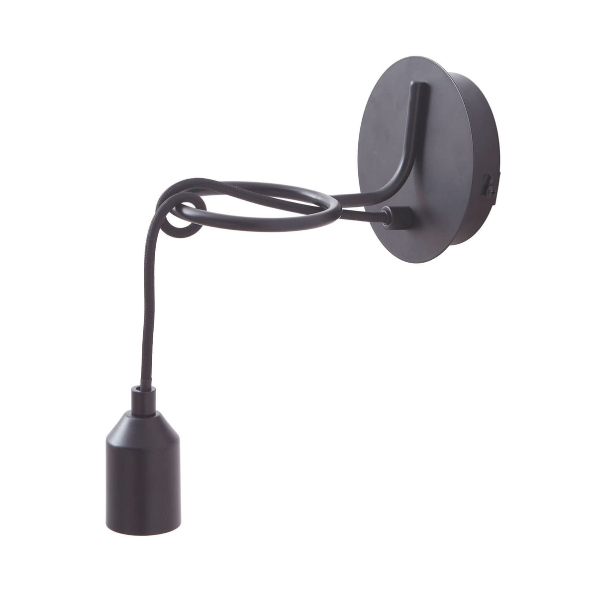 Applique murale Elira en métal, noir, Ø 10 cm
