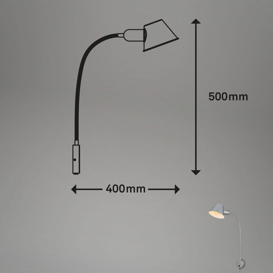 Applique murale Brello en métal, chromé mat, Ø 14 cm