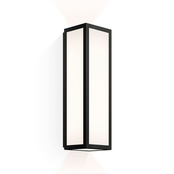Applique murale LED Bauhaus 1 N en acier, noir mat et blanc, hauteur 30 cm, IP44