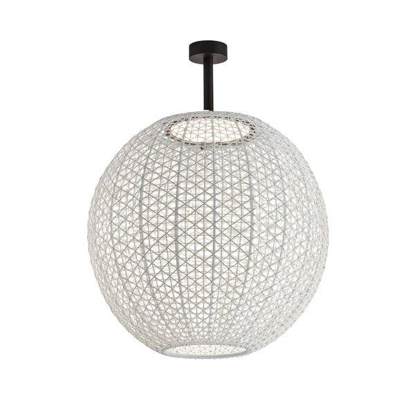 Plafonnier d'extérieur LED Nans Sphere PF/80 en aluminium, graphite et beige, Ø 80 cm, IP54
