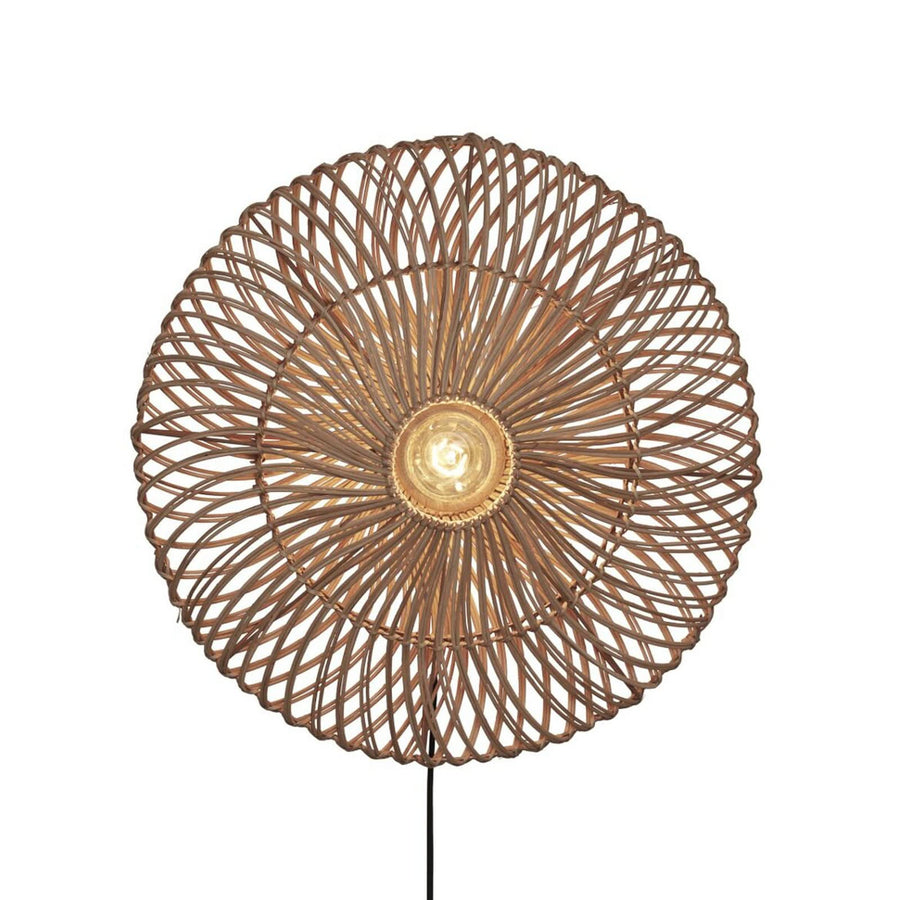 Applique murale Zanzibar en rotin, crème, Ø 55 cm