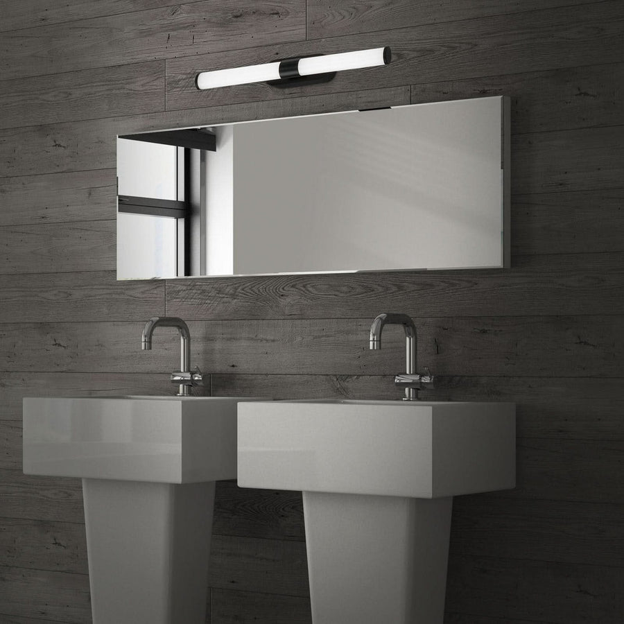 Applique murale Runt IP44, noir et blanc, hauteur 4,5 cm, IP44