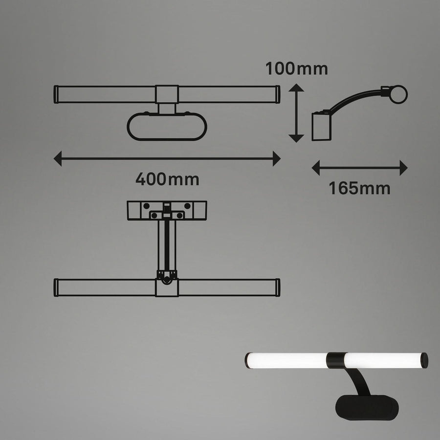 Applique murale LED Runt IP44, noir et blanc, Ø 40 cm, IP44