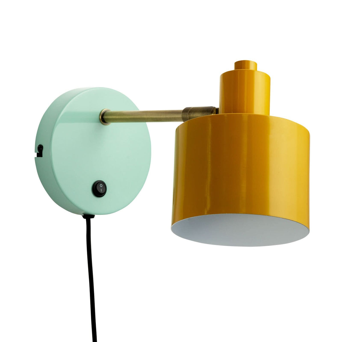 Applique murale Ocean en métal, jaune et laiton, hauteur 10,5 cm