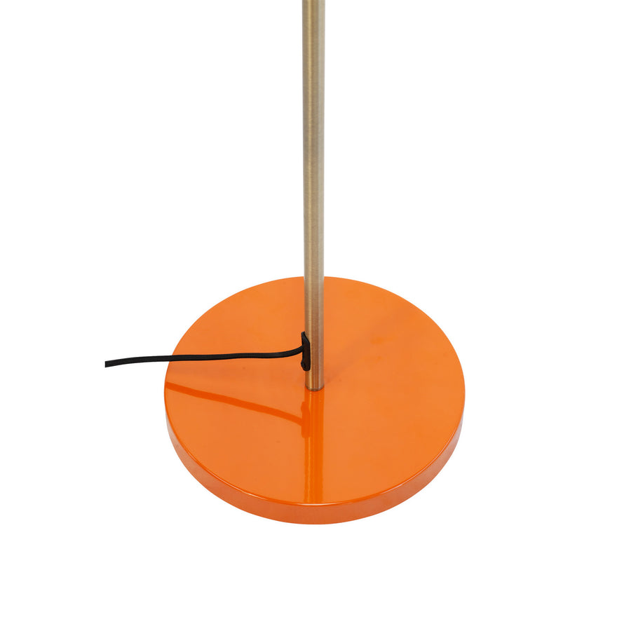 Lampadaire Ocean en métal, orange et laiton, 2 lumières, hauteur 160 cm
