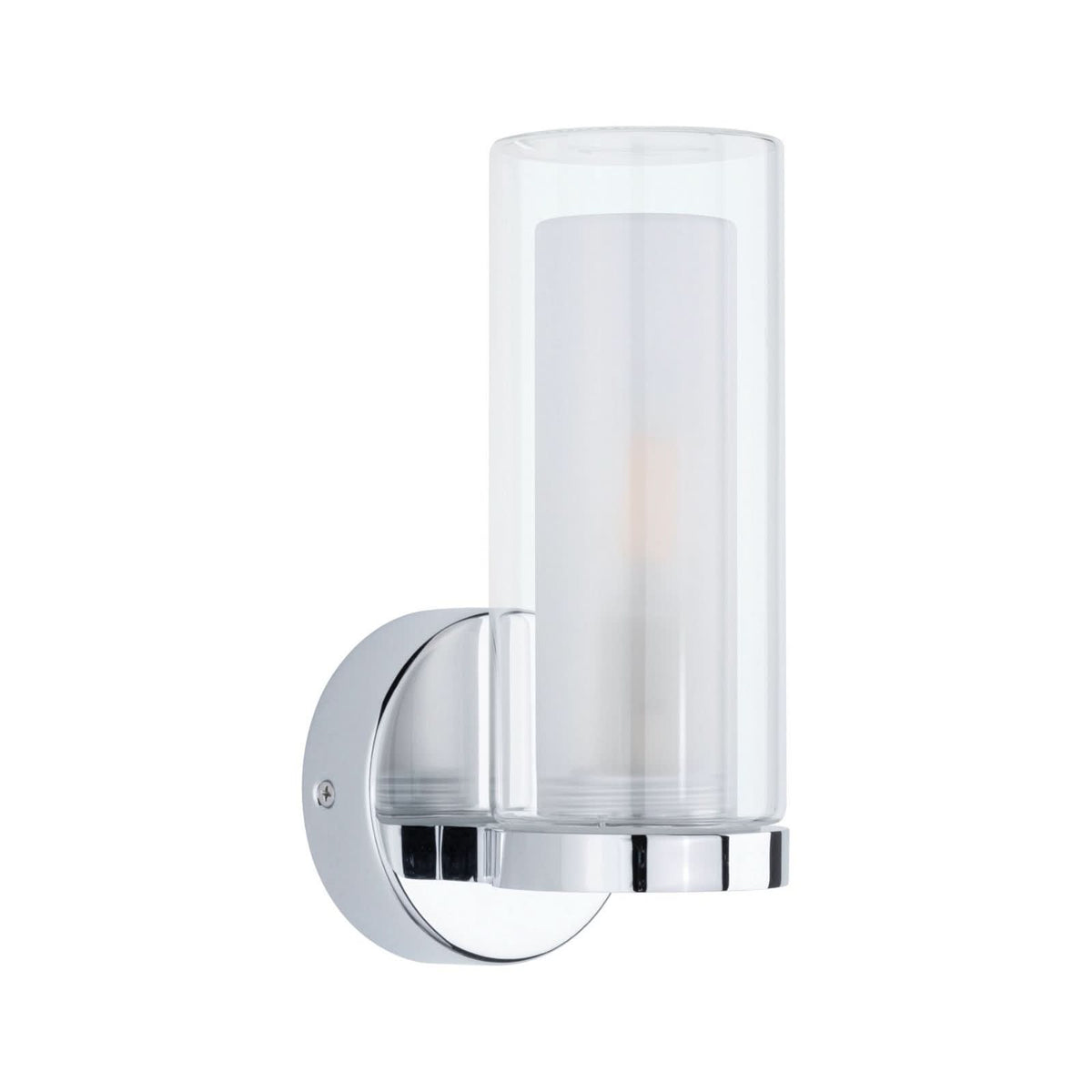 Applique murale Luena IP44 en verre, chromé et transparent, Ø 10 cm, IP44