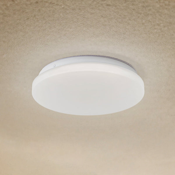 Plafonnier d'extérieur LED Kirkola en métal, blanc, Ø 26 cm, IP44, 3000 K