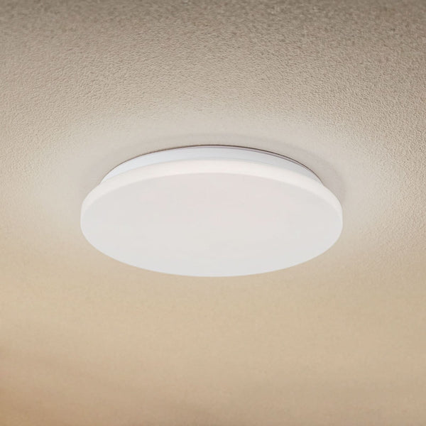 Plafonnier d'extérieur LED Kirkola en métal, blanc, Ø 34 cm, IP44, 3000 K