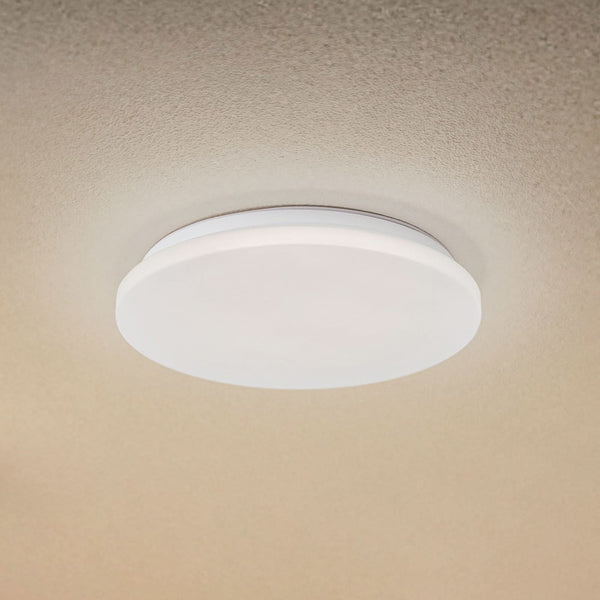 Plafonnier d'extérieur LED Kirkola en métal, blanc, Ø 34 cm, IP44, 4000 K