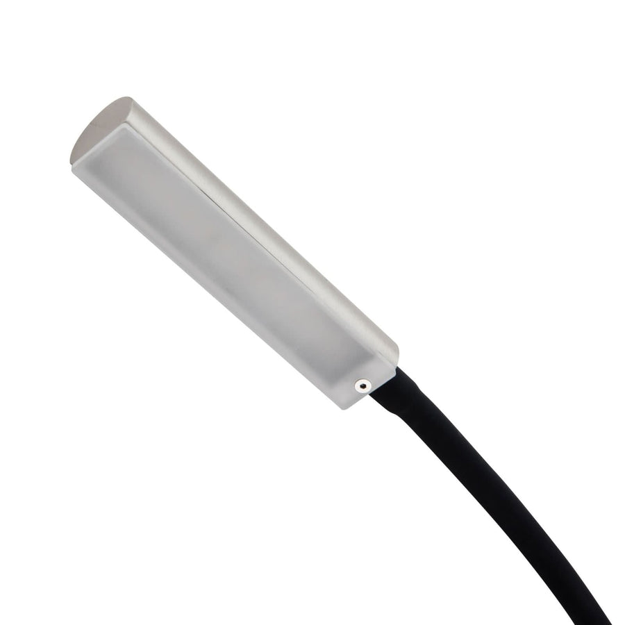 Applique murale LED Flexola en métal, nickel et noir, hauteur 58 cm, 3000 K, 4 W, largeur 3,5 cm