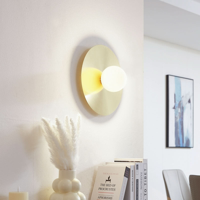 Applique murale Zain en verre, doré et blanc, Ø 33 cm