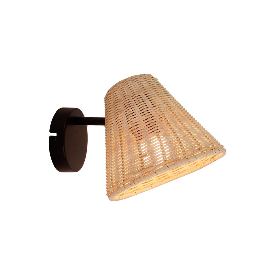 Applique murale Zyralia en bois, noir, hauteur 19,5 cm