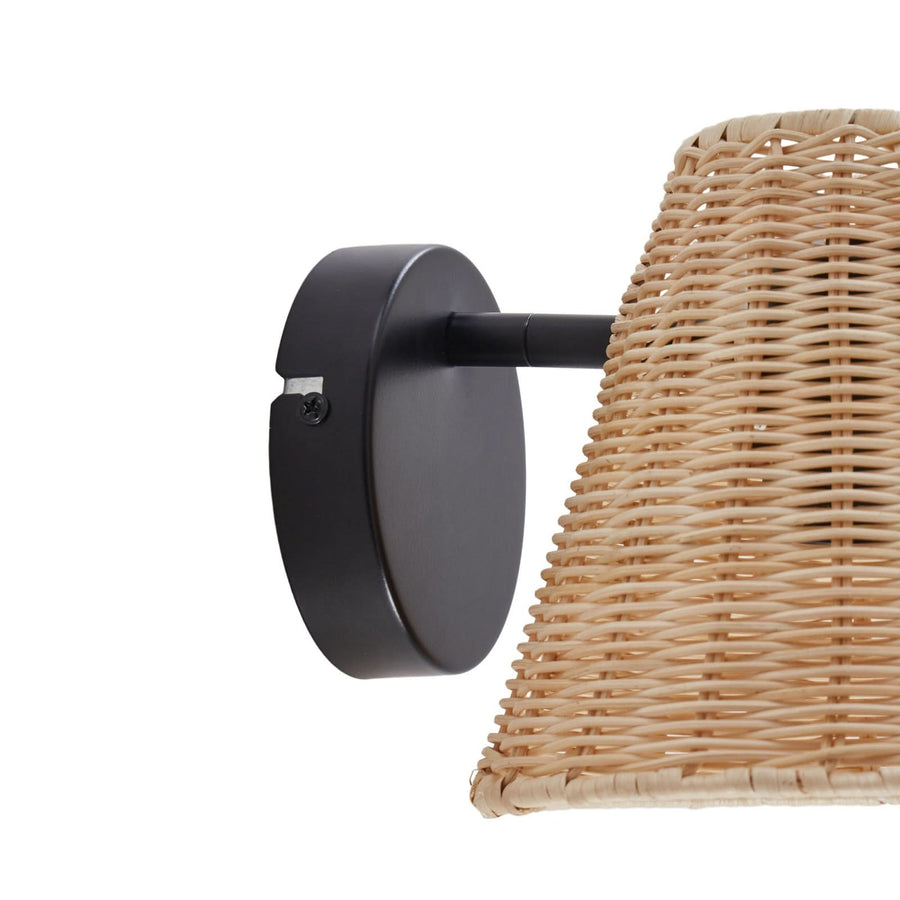 Applique murale Zyralia en bois, noir, hauteur 19,5 cm