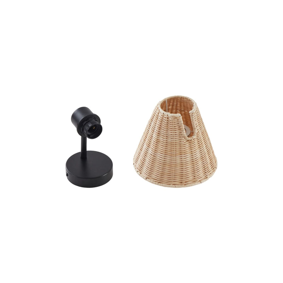Applique murale Zyralia en bois, noir, hauteur 19,5 cm