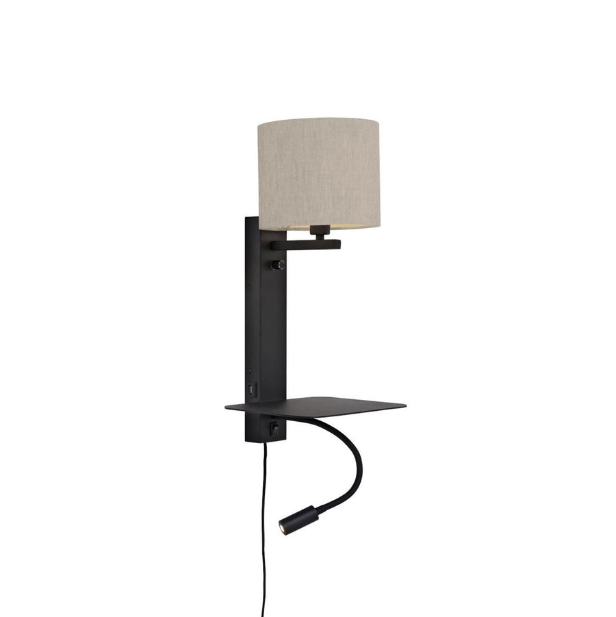 Applique murale Florence, noir et beige, 2 lumières, hauteur 52 cm