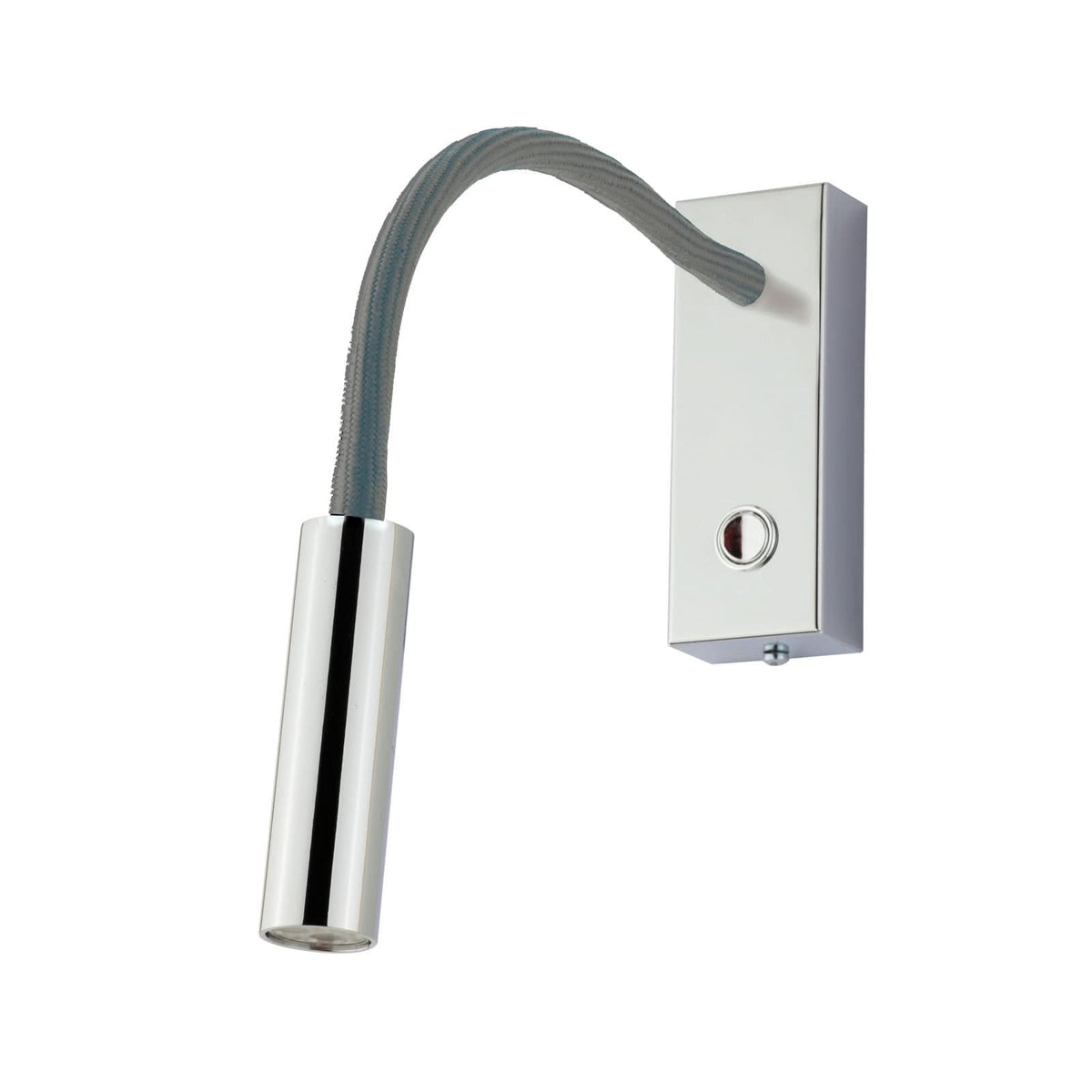 Applique murale LED Rocco en aluminium, chromé et gris, hauteur 35 cm