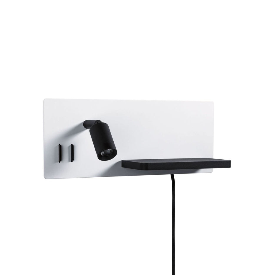 Applique murale LED Serra en métal, blanc mat et noir mat, hauteur 12 cm