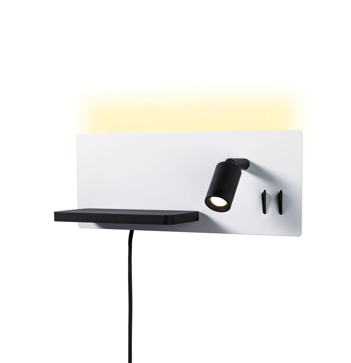 Applique murale LED Serra en métal, noir mat et blanc mat, hauteur 12 cm