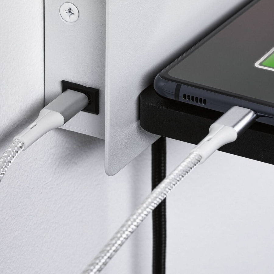Applique murale LED Serra en métal, noir mat et blanc mat, hauteur 12 cm
