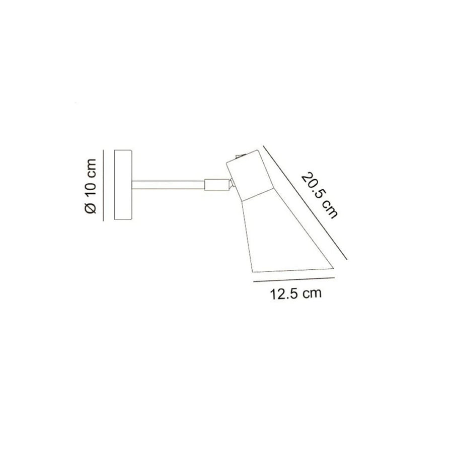 Applique murale DL12 en métal, blanc, hauteur 20 cm