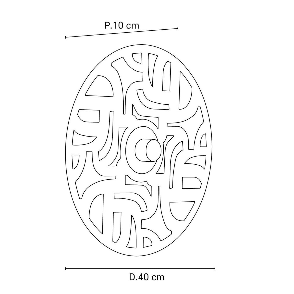 Applique murale Labyrinthe en métal, laiton, Ø 40 cm