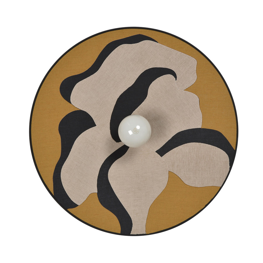 Applique murale Sonia Laudet en tissu, jaune, Ø 60 cm