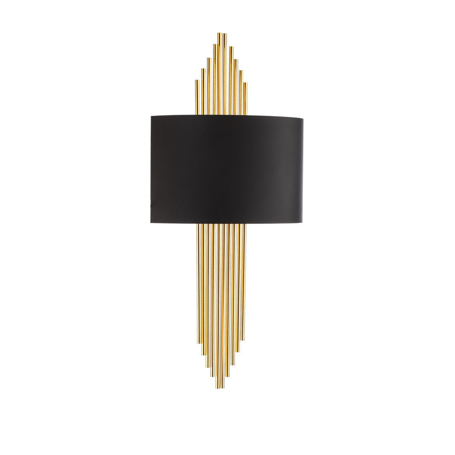 Applique murale 616-A en métal, noir et doré, hauteur 75 cm