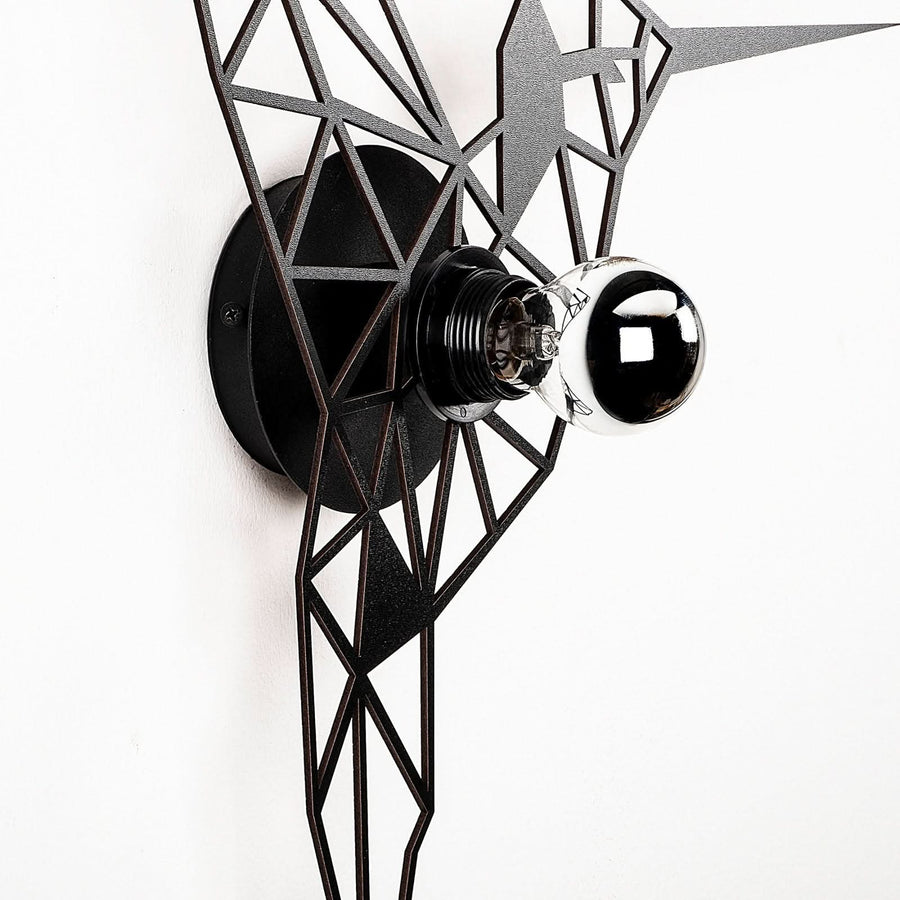 Applique murale W-053 Lasercut en bois, noir, hauteur 44 cm