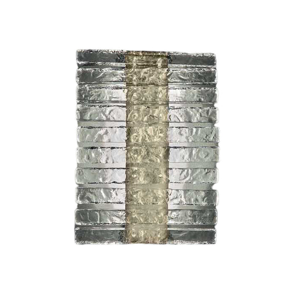 Applique murale LED Vegas en verre, feuille d'or et transparent structuré, hauteur 38 cm
