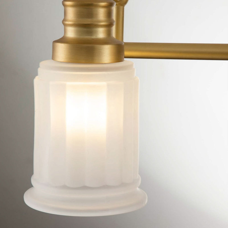 Applique murale Swell en verre, laiton brossé et blanc, 3 lumières, hauteur 23,7 cm, IP44