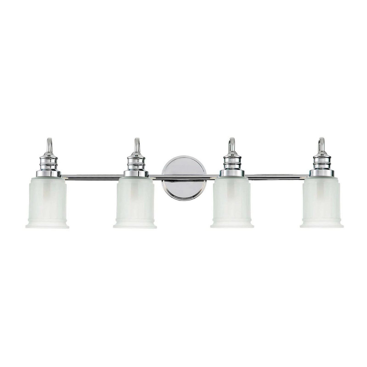 Applique murale Swell en verre, chromé poli et blanc, 4 lumières, hauteur 23,7 cm, IP44