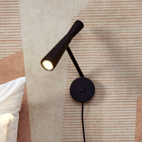 Applique murale Bordeaux en métal, noir, hauteur 34 cm