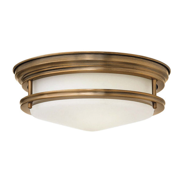 Plafonnier d'extérieur Hadrian en verre, bronze et blanc, 2 lumières, Ø 30,5 cm, IP44