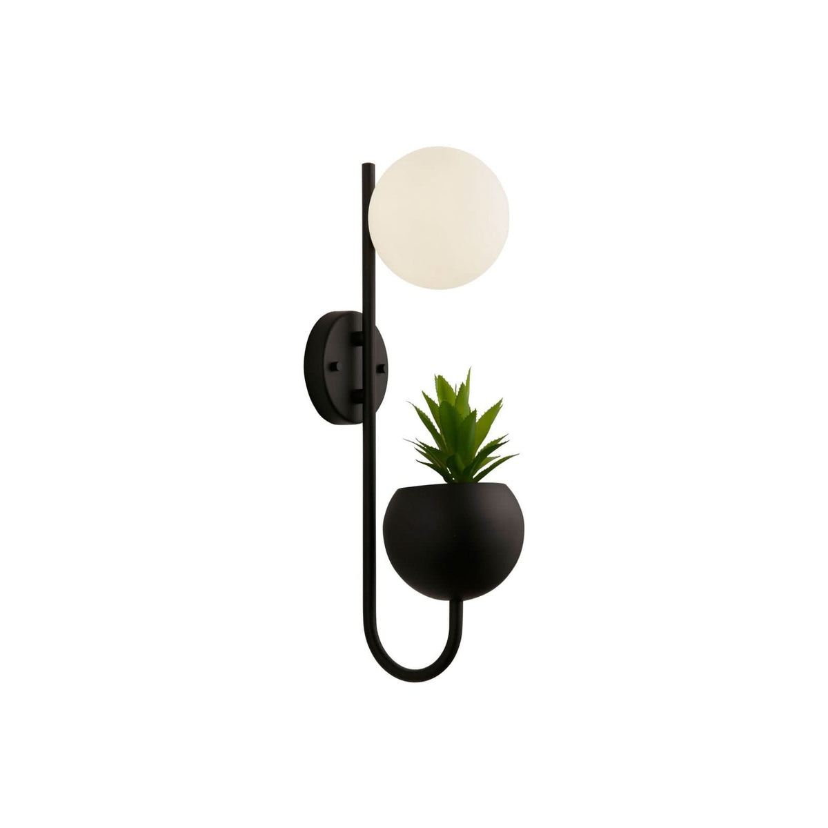 Applique murale X Lunar en verre, noir et blanc, hauteur 46 cm
