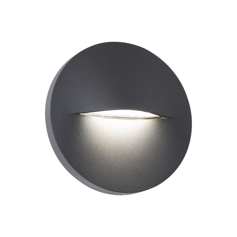 Applique d'extérieur LED Vita en aluminium, gris foncé, Ø 14 cm, IP65