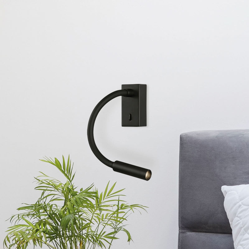 Applique murale LED Cio en aluminium, noir structuré