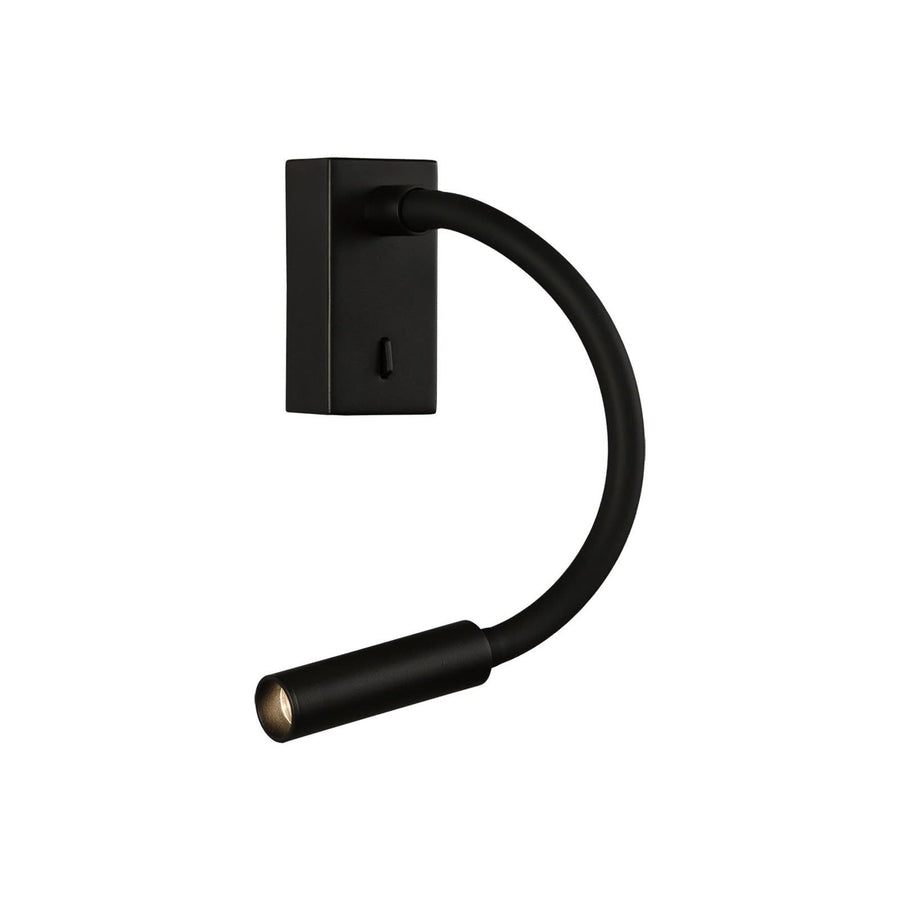 Applique murale LED Cio en aluminium, noir structuré