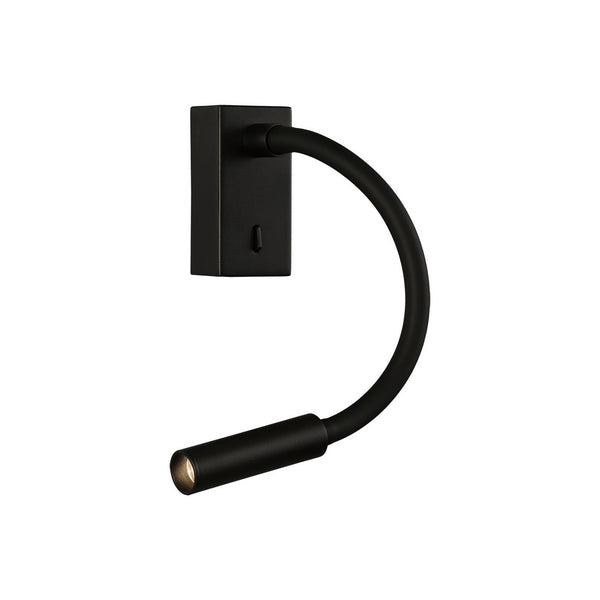 Applique murale LED Cio en aluminium, noir structuré