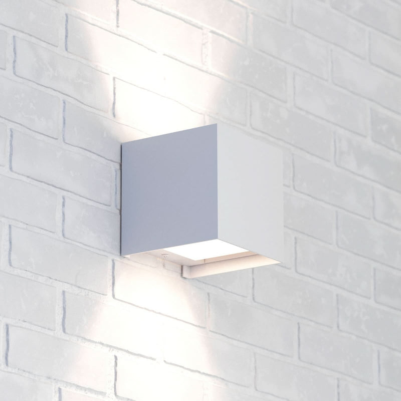 Applique murale Zuza 2 en aluminium, blanc, hauteur 10 cm
