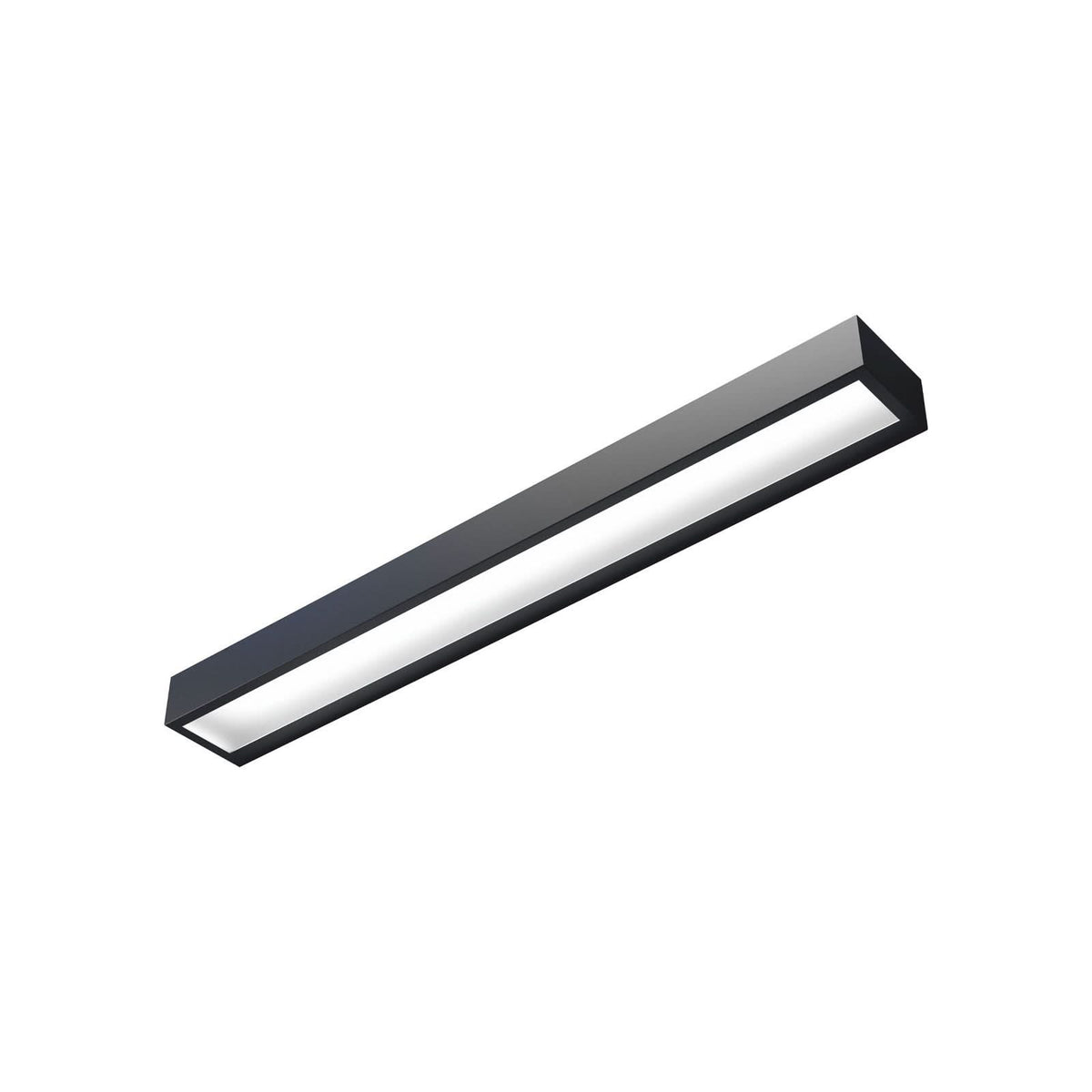 Applique murale LED Vola, noir, hauteur 4,5 cm, IP44, 4000 K, 15,5 W
