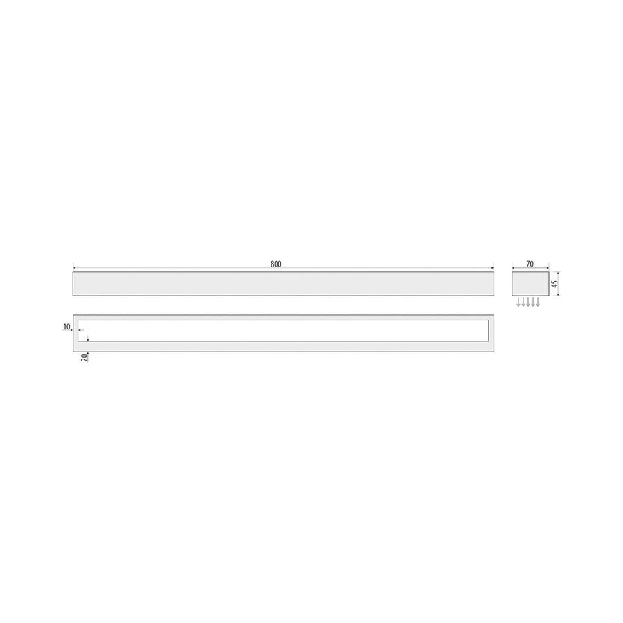Applique murale LED Vola, noir, hauteur 4,5 cm, IP44, 4000 K, 17,2 W