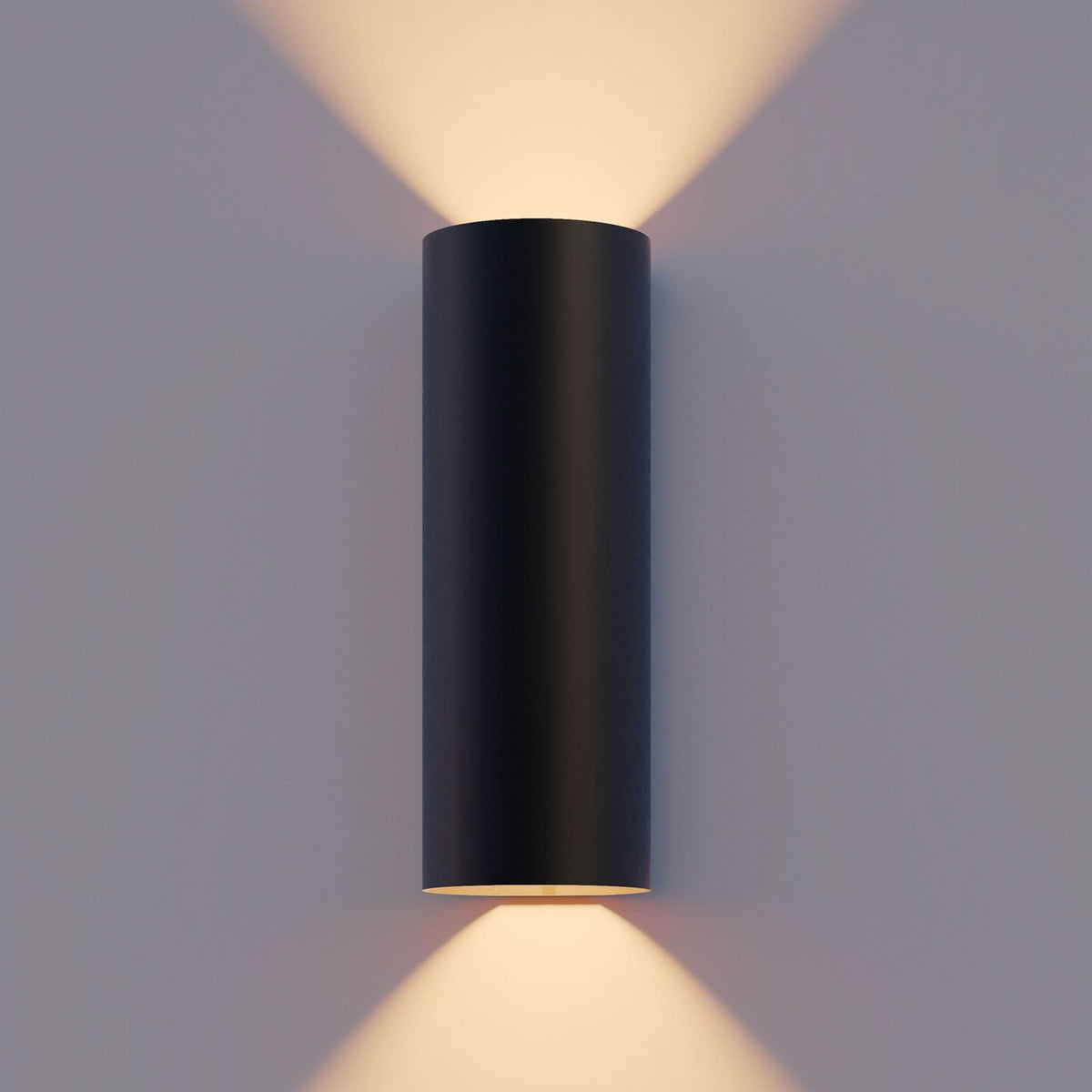 Applique d'extérieur LED Round en verre, noir, hauteur 23 cm, IP54