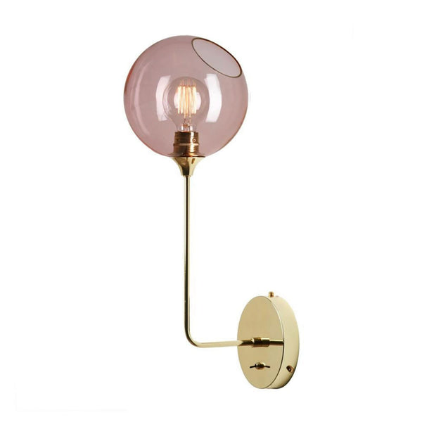 Applique murale Ballroom Long en verre, rose et doré, hauteur 57 cm