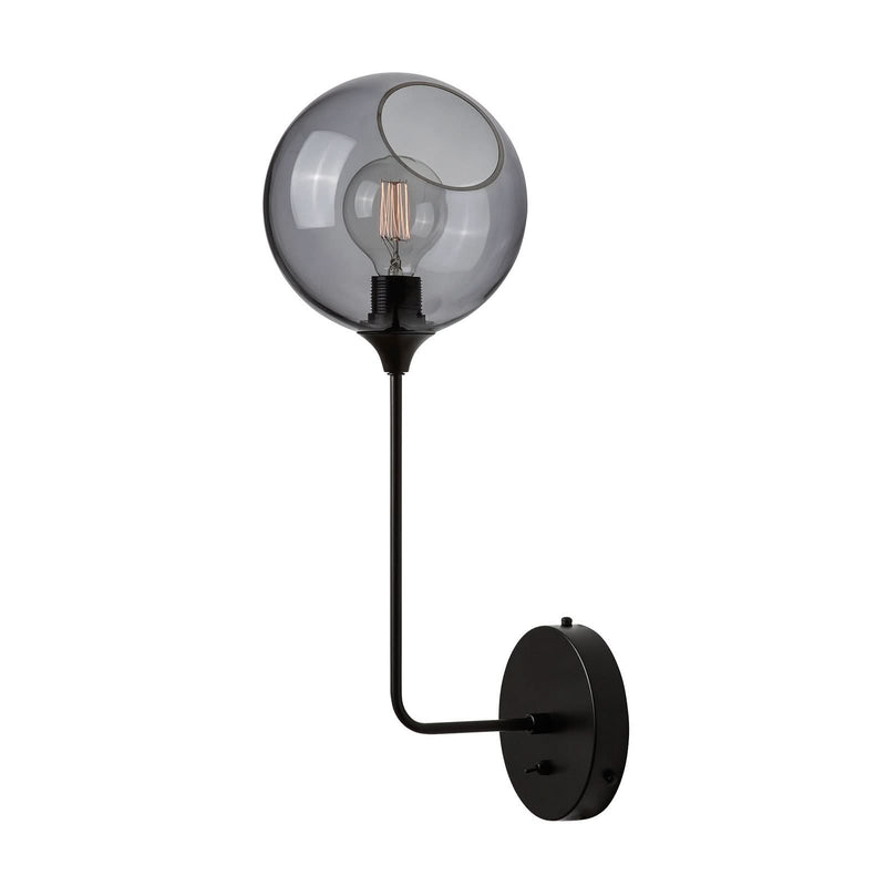 Applique murale Ballroom Long en verre, gris fumée et noir, hauteur 57 cm