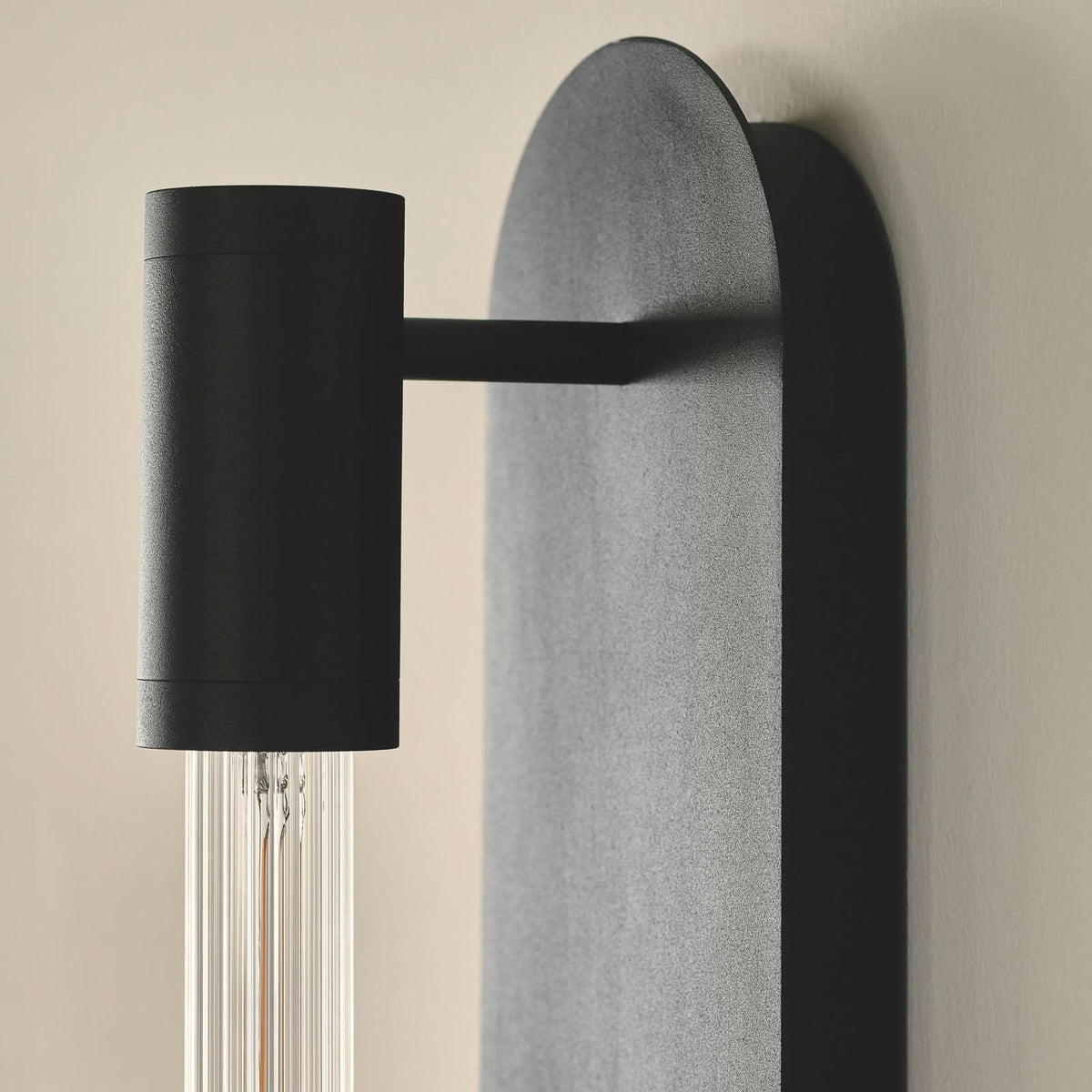 Applique murale Liberty Double en métal, noir, 2 lumières, hauteur 83 cm