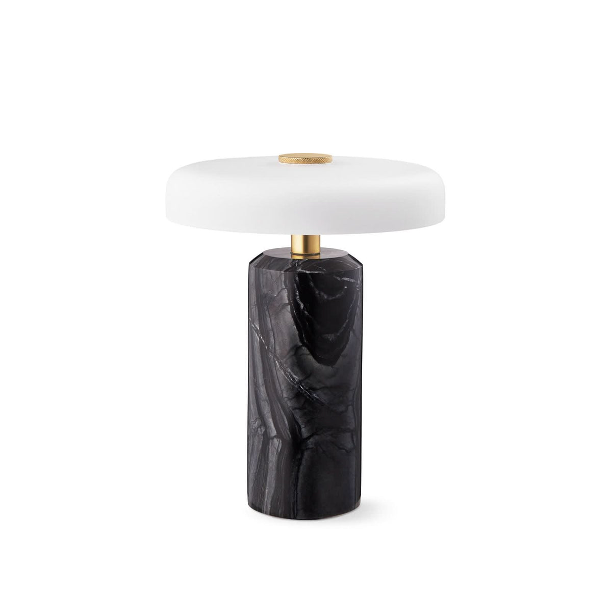 Lampe à poser d'extérieur LED rechargeable Trip en verre, gris foncé et blanc mat, Ø 17 cm, IP44