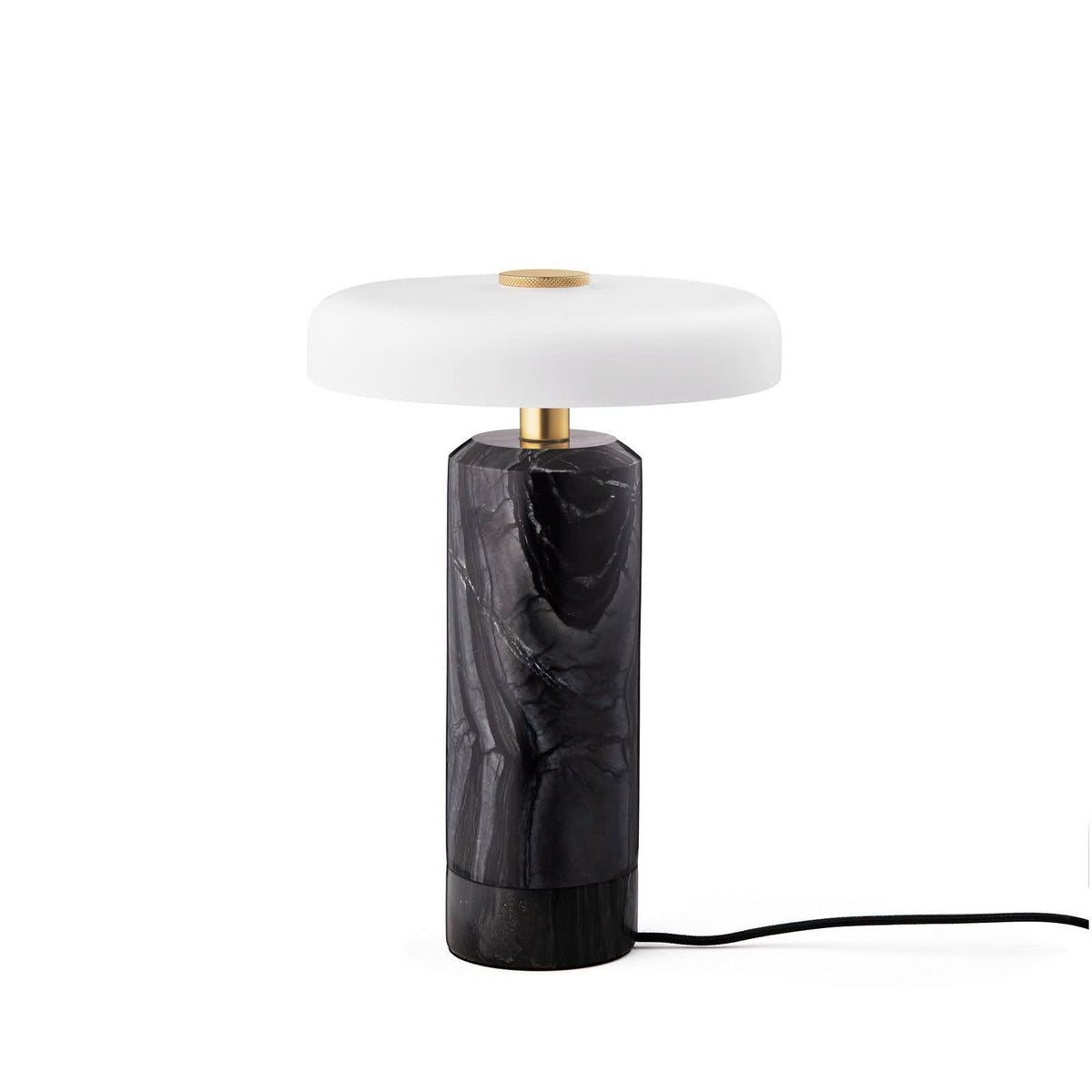 Lampe à poser d'extérieur LED rechargeable Trip en verre, gris foncé et blanc mat, Ø 17 cm, IP44