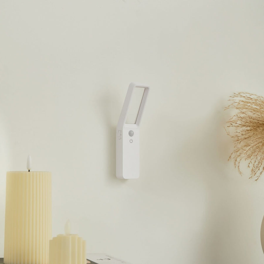 Applique murale LED rechargeable Taska, blanc mat et transparent, hauteur 18 cm