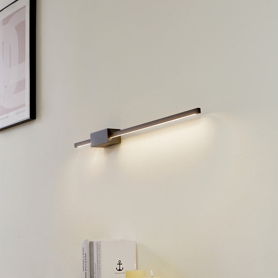 Applique murale LED en aluminium, noir, hauteur 6 cm