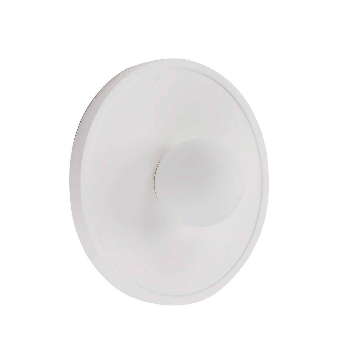 Applique murale Nielson en plâtre, blanc, Ø 28 cm